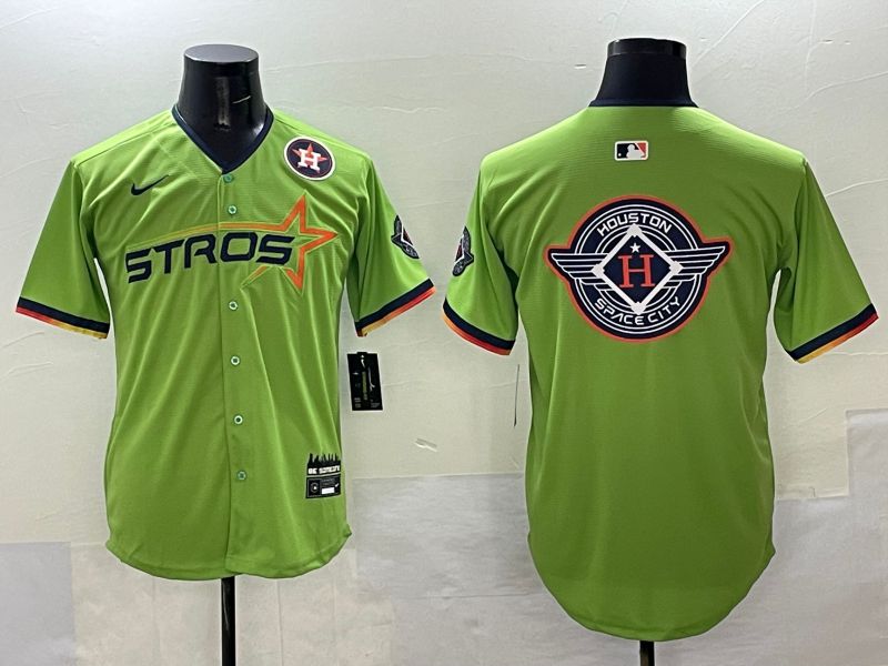 Men Houston Astros Blank Green three generations Joint Name 2025 Nike MLB Jersey style 29->houston astros->MLB Jersey